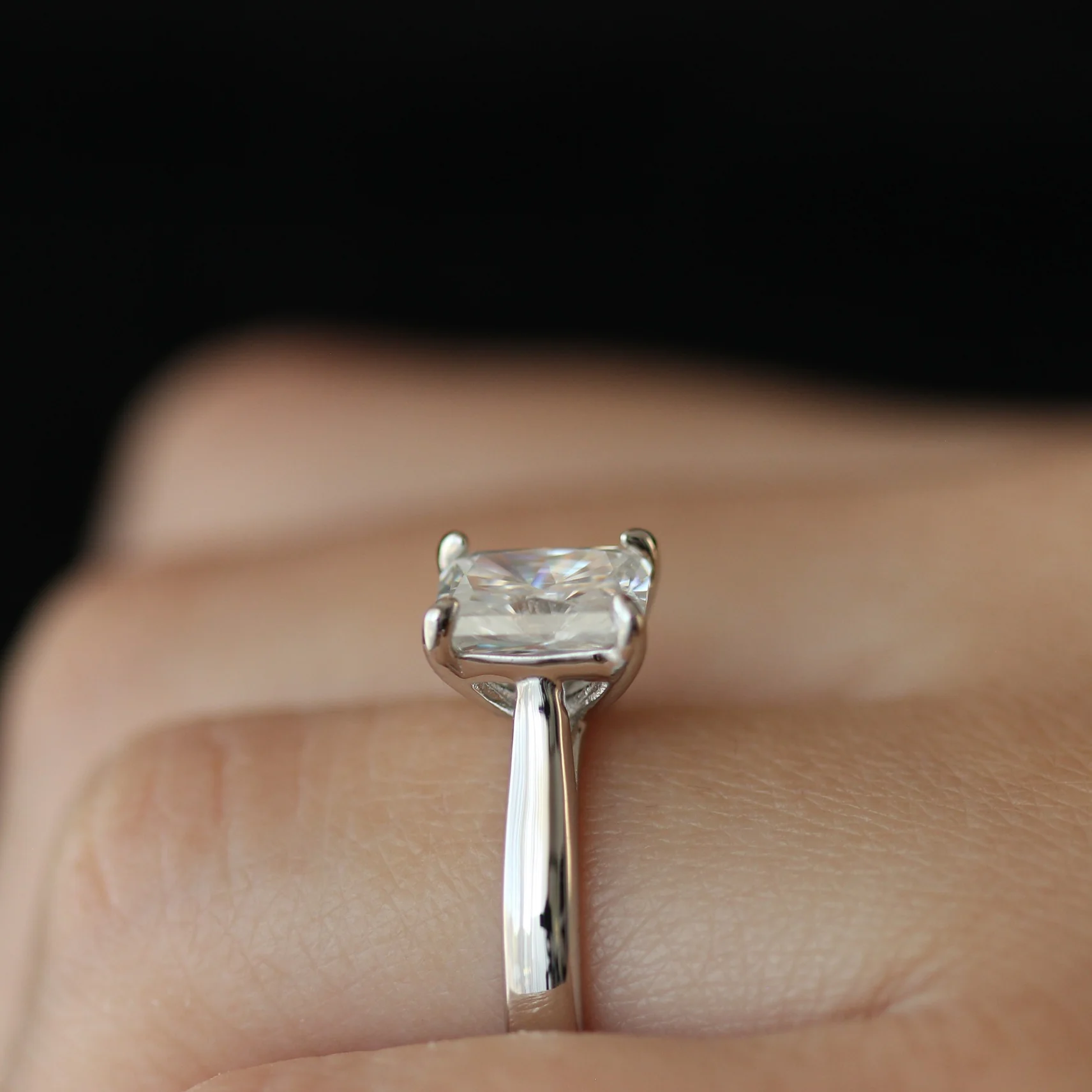 Adelaide 2 Ct Radiant Moissanite Ring - Image 5