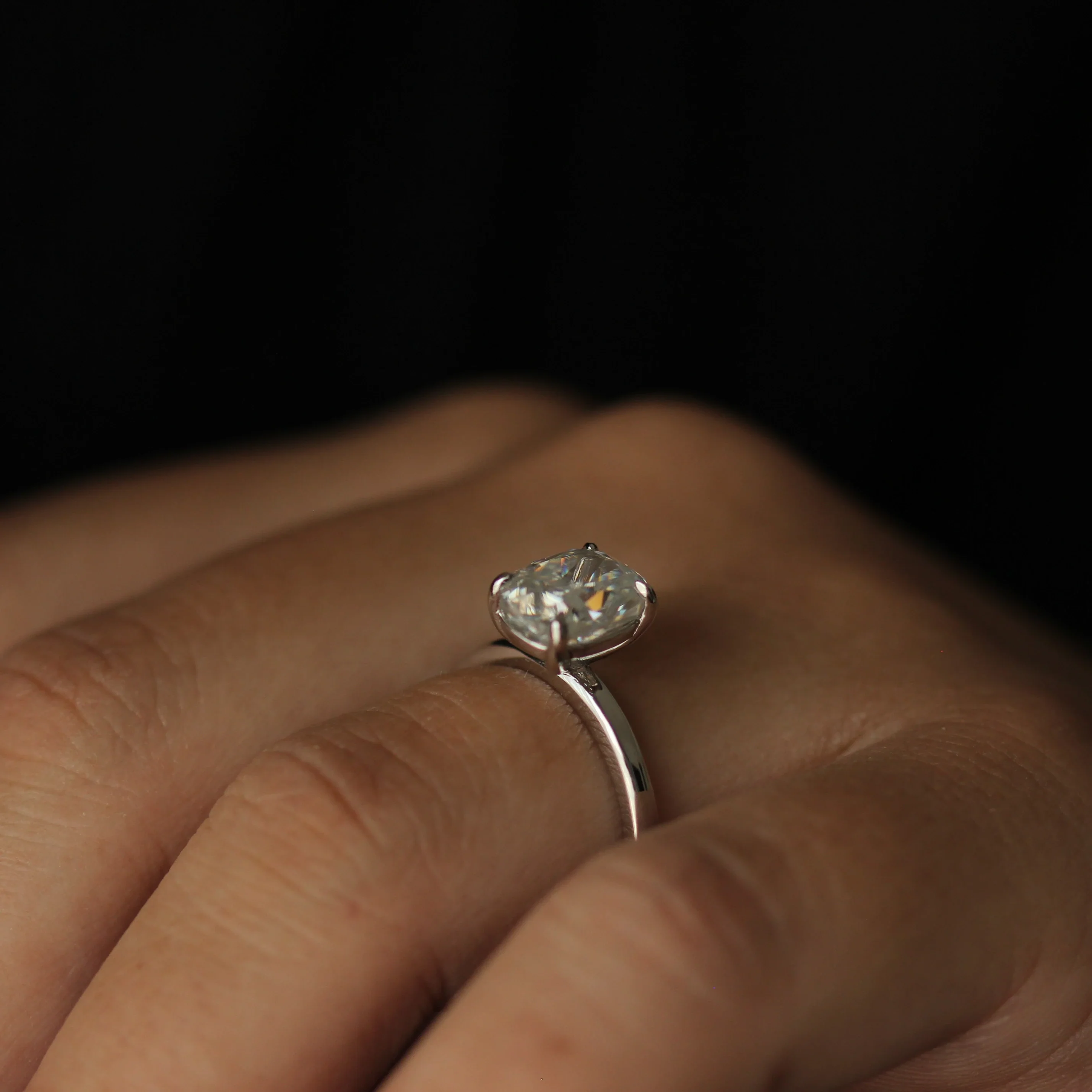 Alexandria 3 Ct Elongated Cushion Moissanite Ring - Image 4