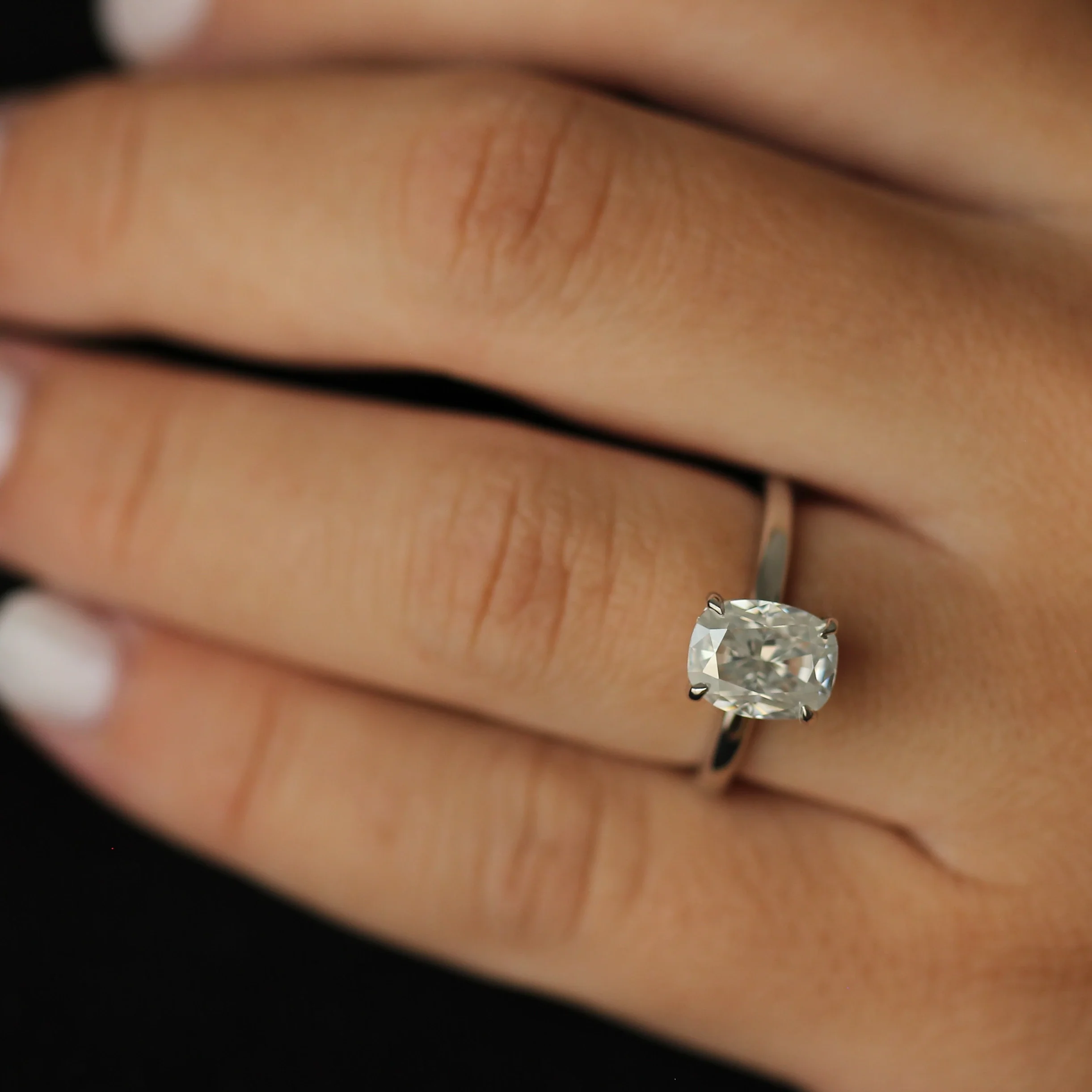 Alexandria 3 Ct Elongated Cushion Moissanite Ring - Image 5