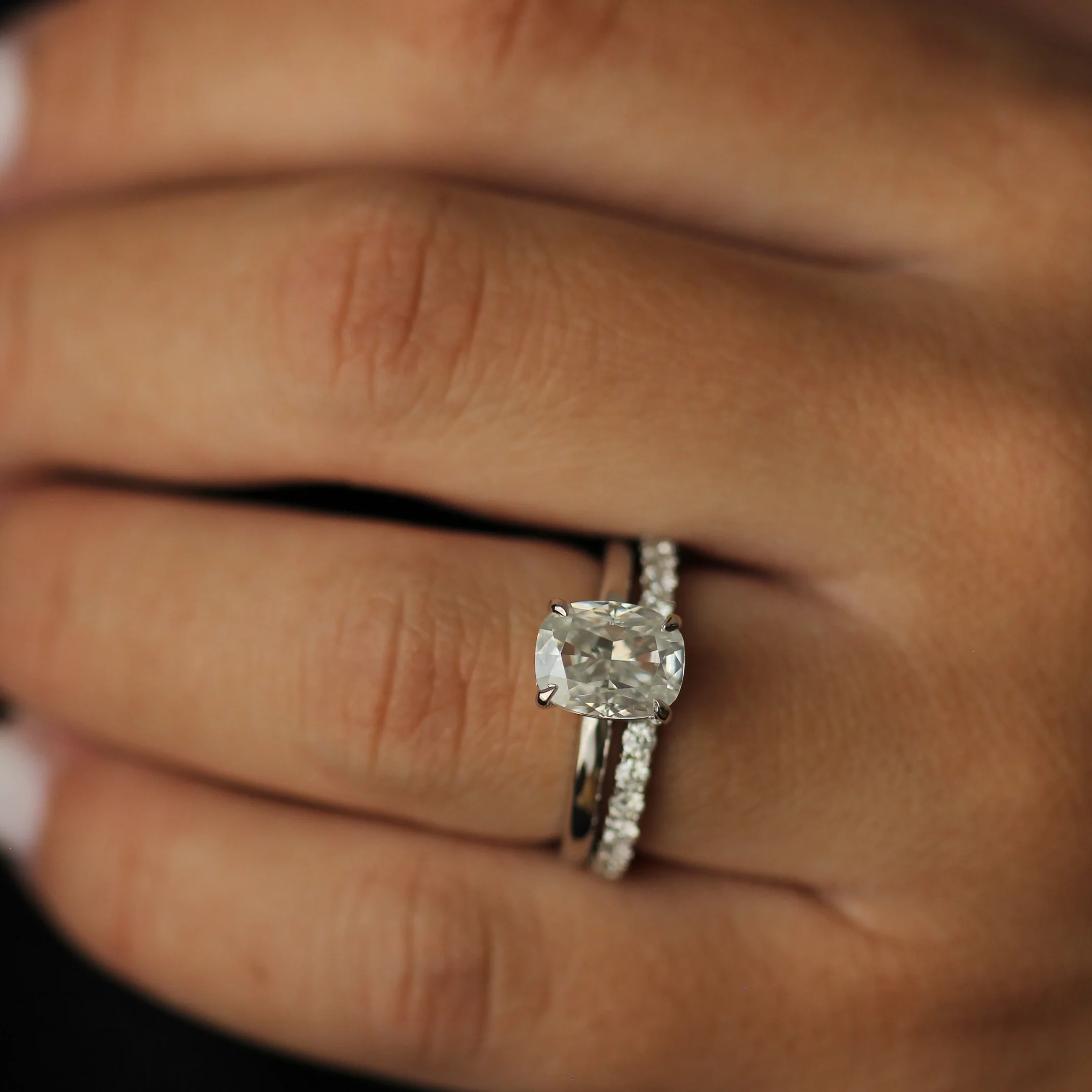 Alexandria 3 Ct Elongated Cushion Moissanite Ring - Image 6