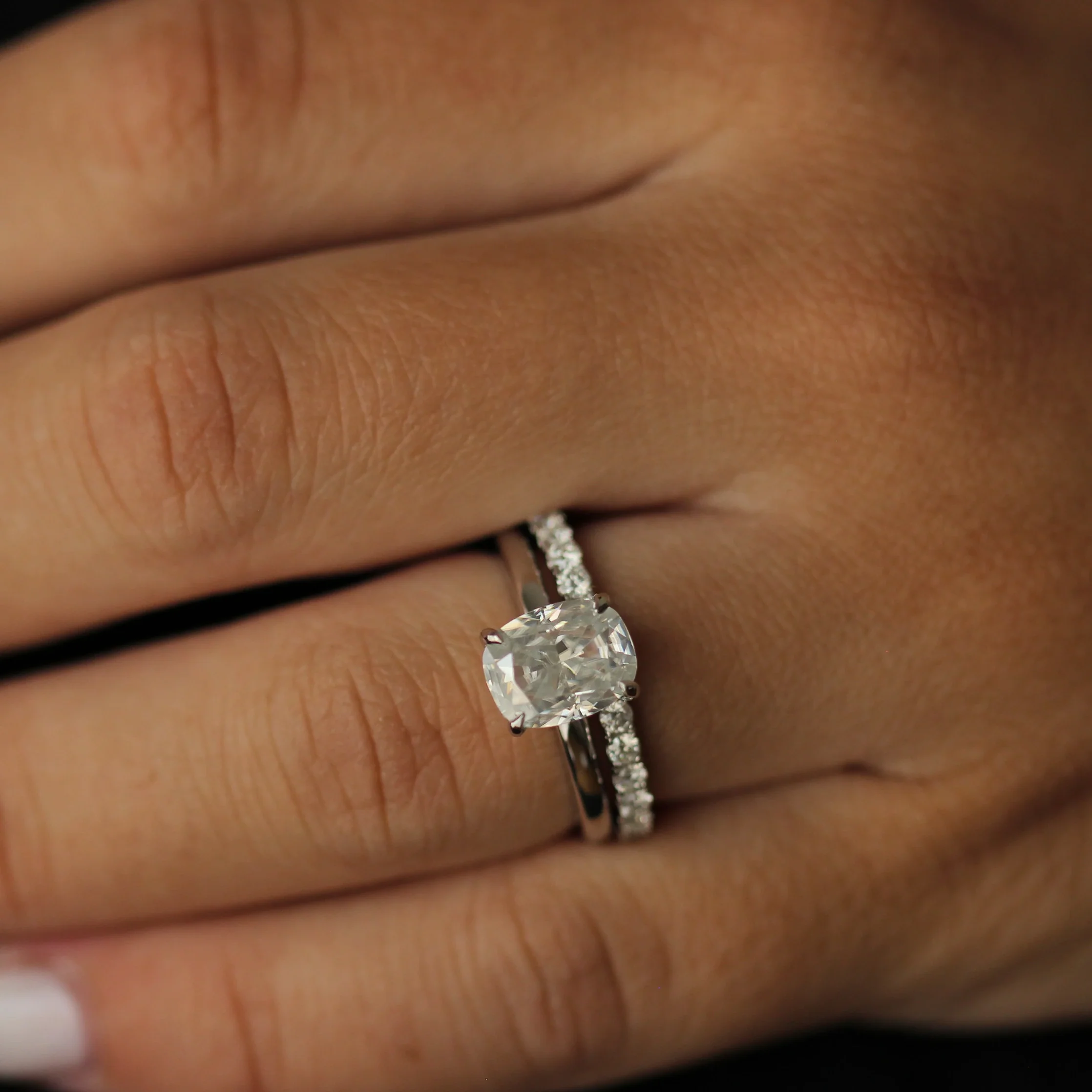 Alexandria 3 Ct Elongated Cushion Moissanite Ring - Image 7