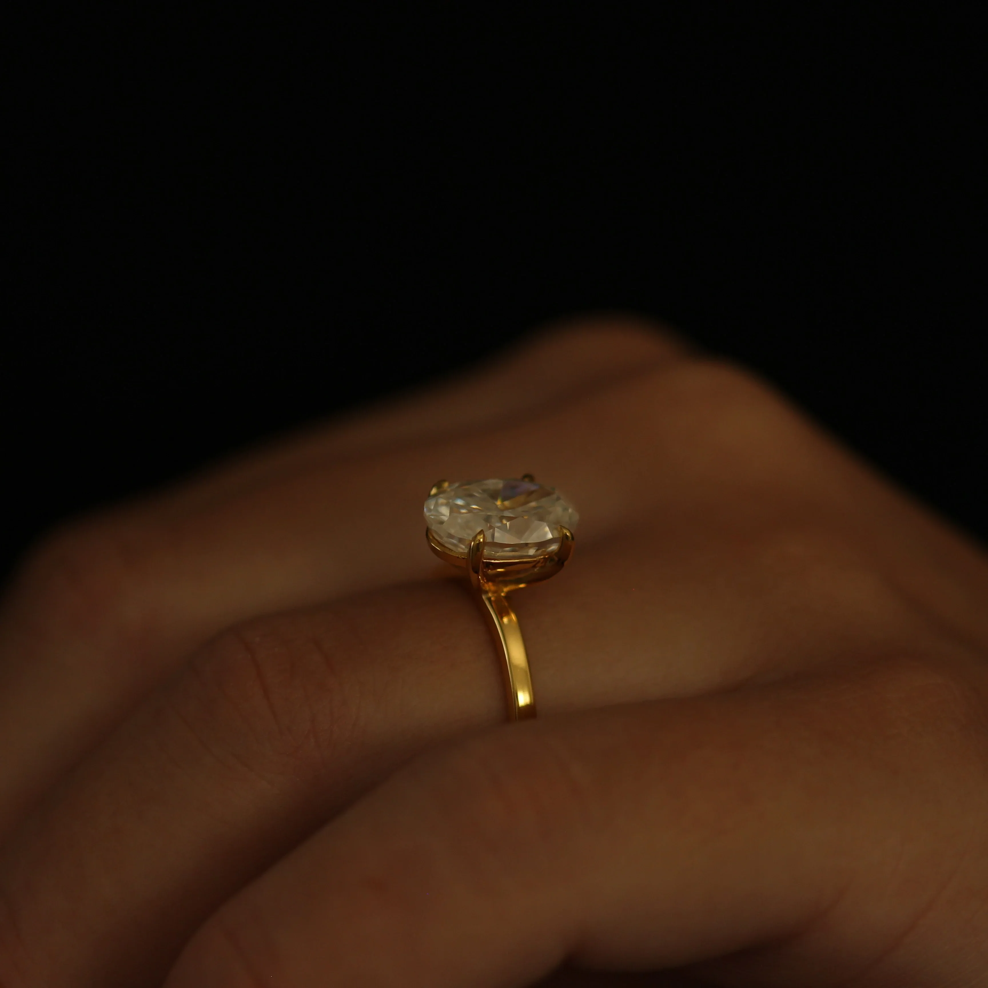 Antalya 4 Ct Oval Moissanite Ring in 18k Gold Filled - Image 4