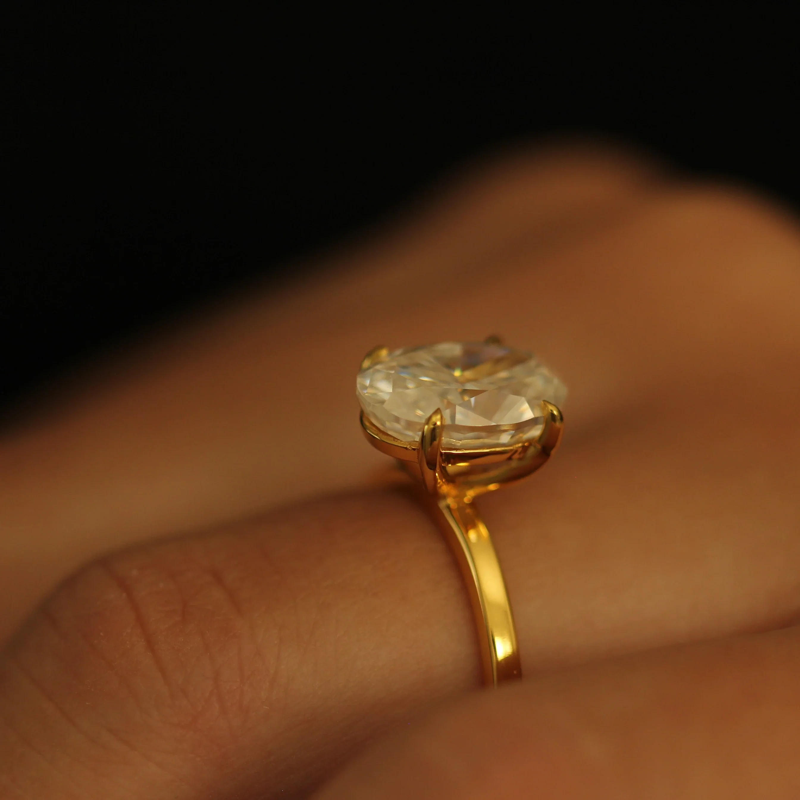Antalya 4 Ct Oval Moissanite Ring in 18k Gold Filled - Image 5