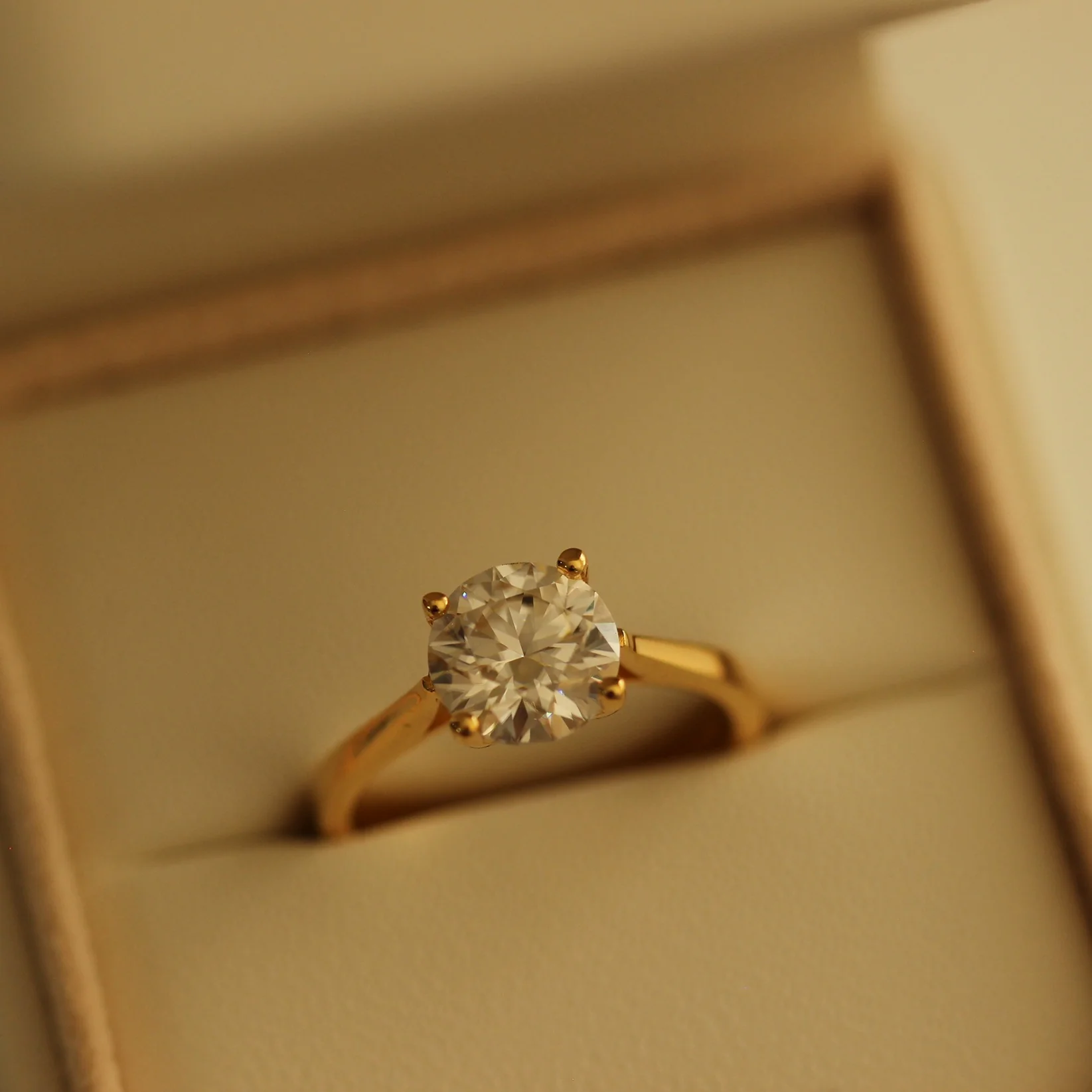 Cannes 2 Ct Round Moissanite Ring in 14k Gold Filled - Image 3