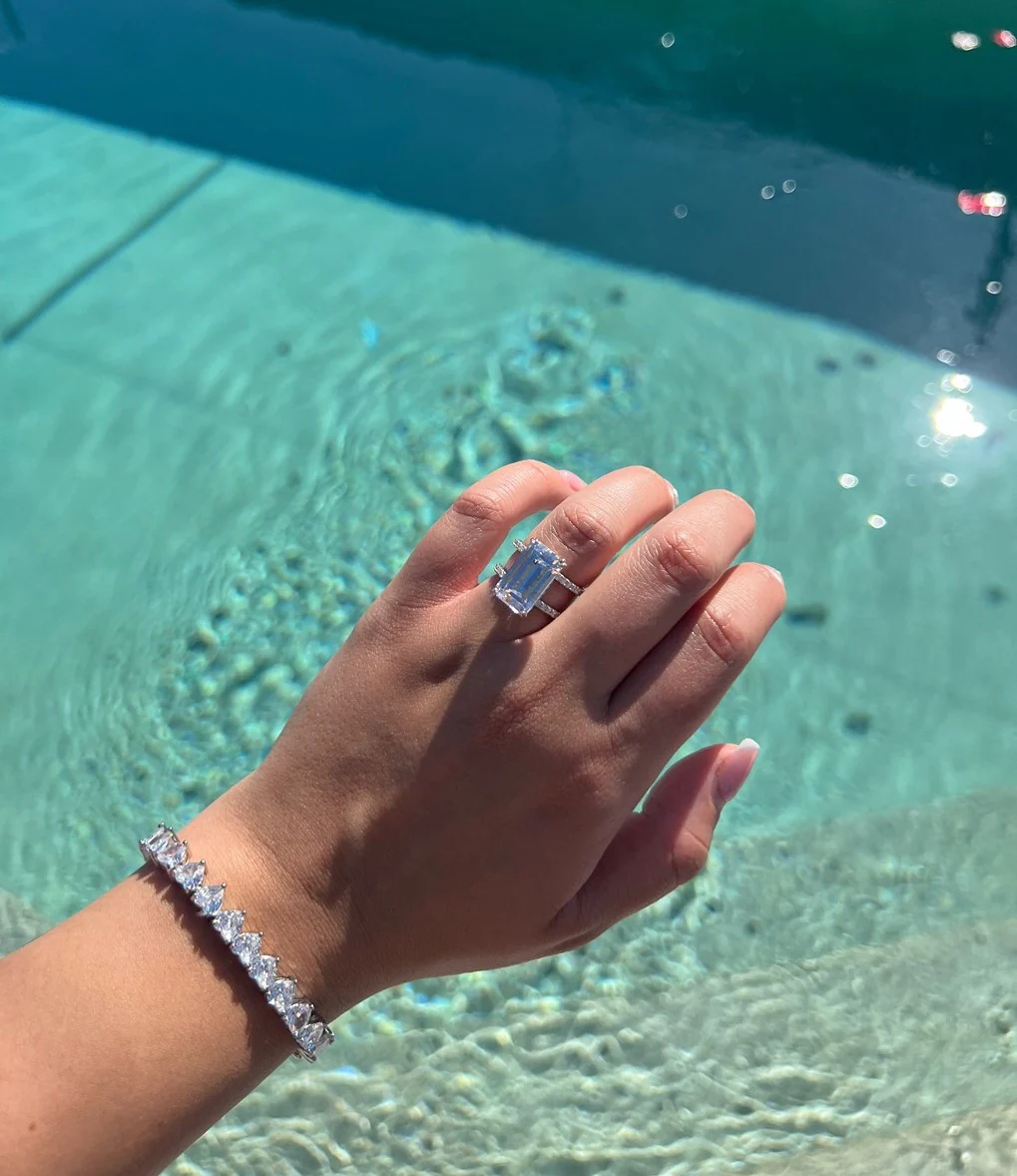 Carrara Emerald Silver Ring - Image 4