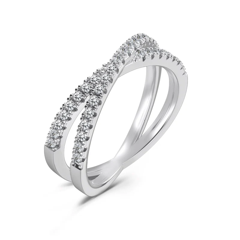 Criss Cross Silver Ring 6mm - Image 5