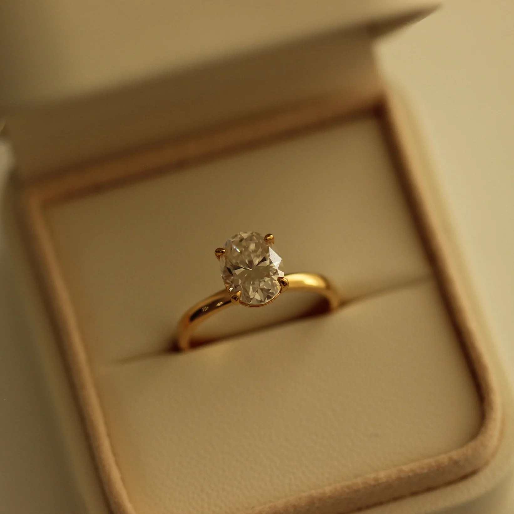 Geneva 2 Ct Oval Moissanite Ring in 14k Gold Filled - Image 4