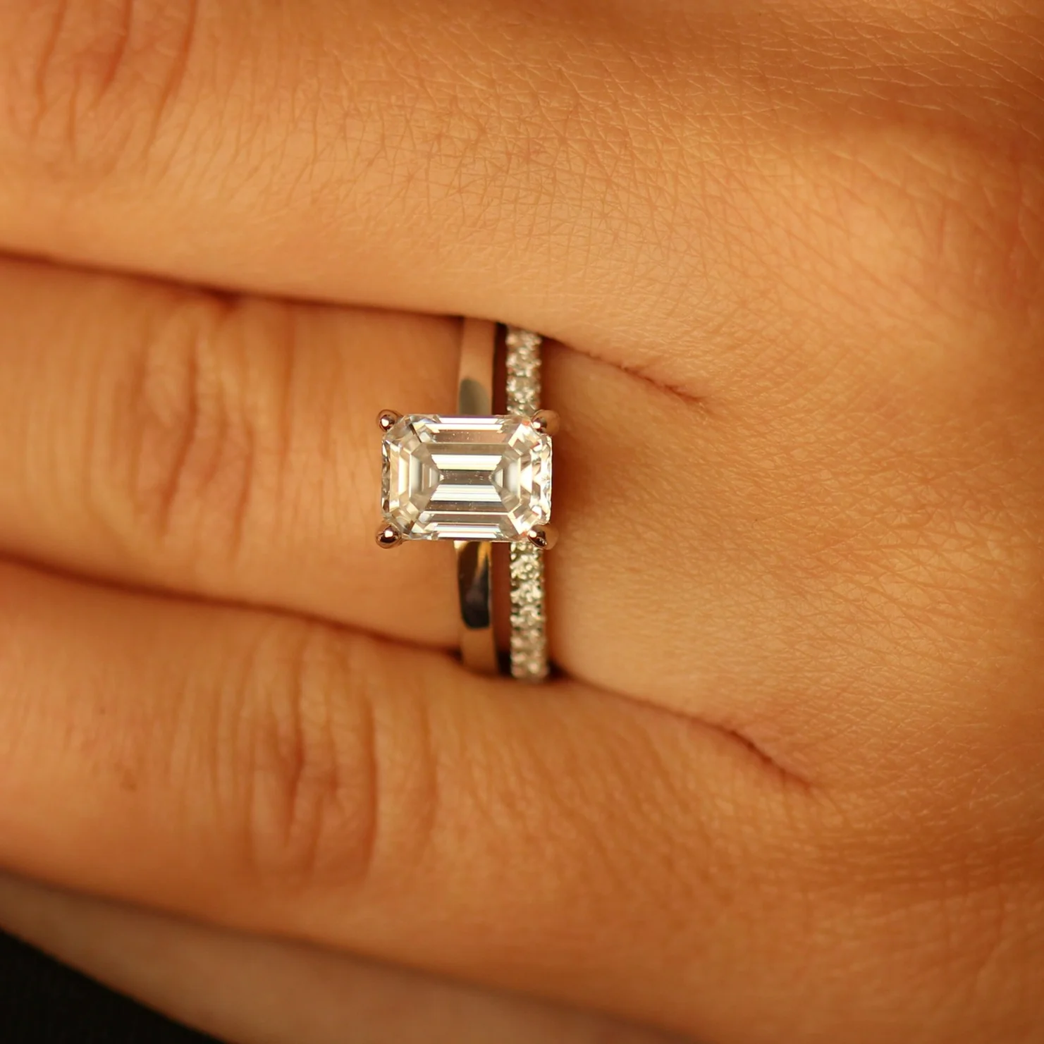 Half Eternity Moissanite Ring - Image 8