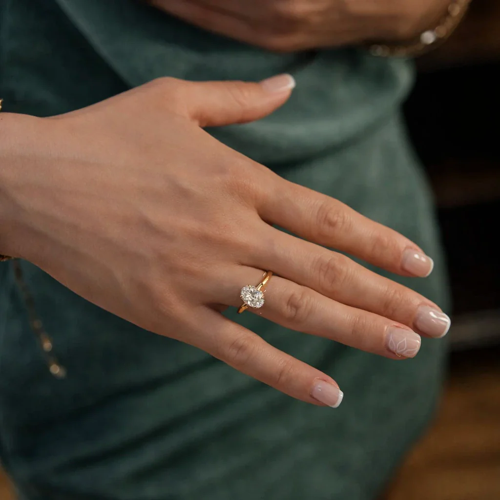 Madrid 1.5 Ct Oval Ring - Gold - Image 4