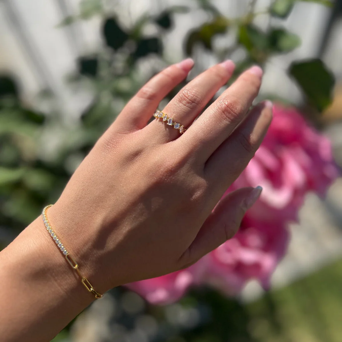 Mixed Cut Eternity Band - Gold - Image 4