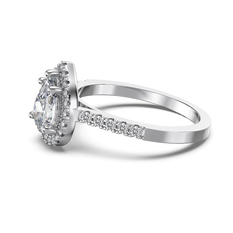 Monaco Pear Halo Ring - Image 3