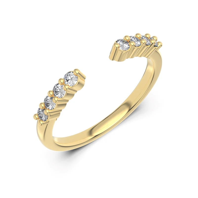 14k Open Gold Wedding Band 2mm - Image 6