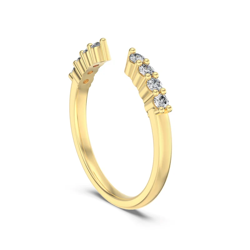 14k Open Gold Wedding Band 2mm - Image 7