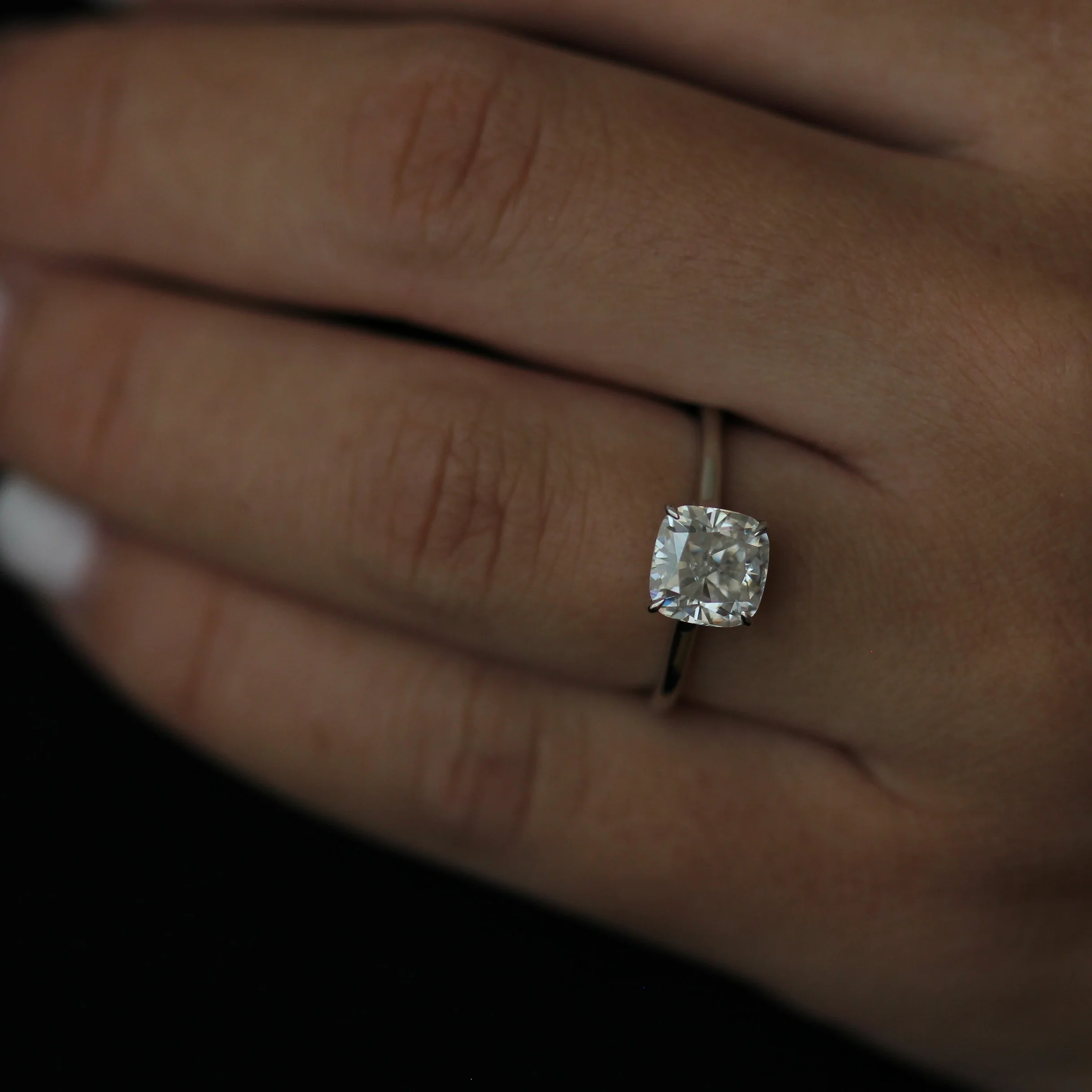 Palermo 2 Ct Cushion Moissanite Ring - Image 3