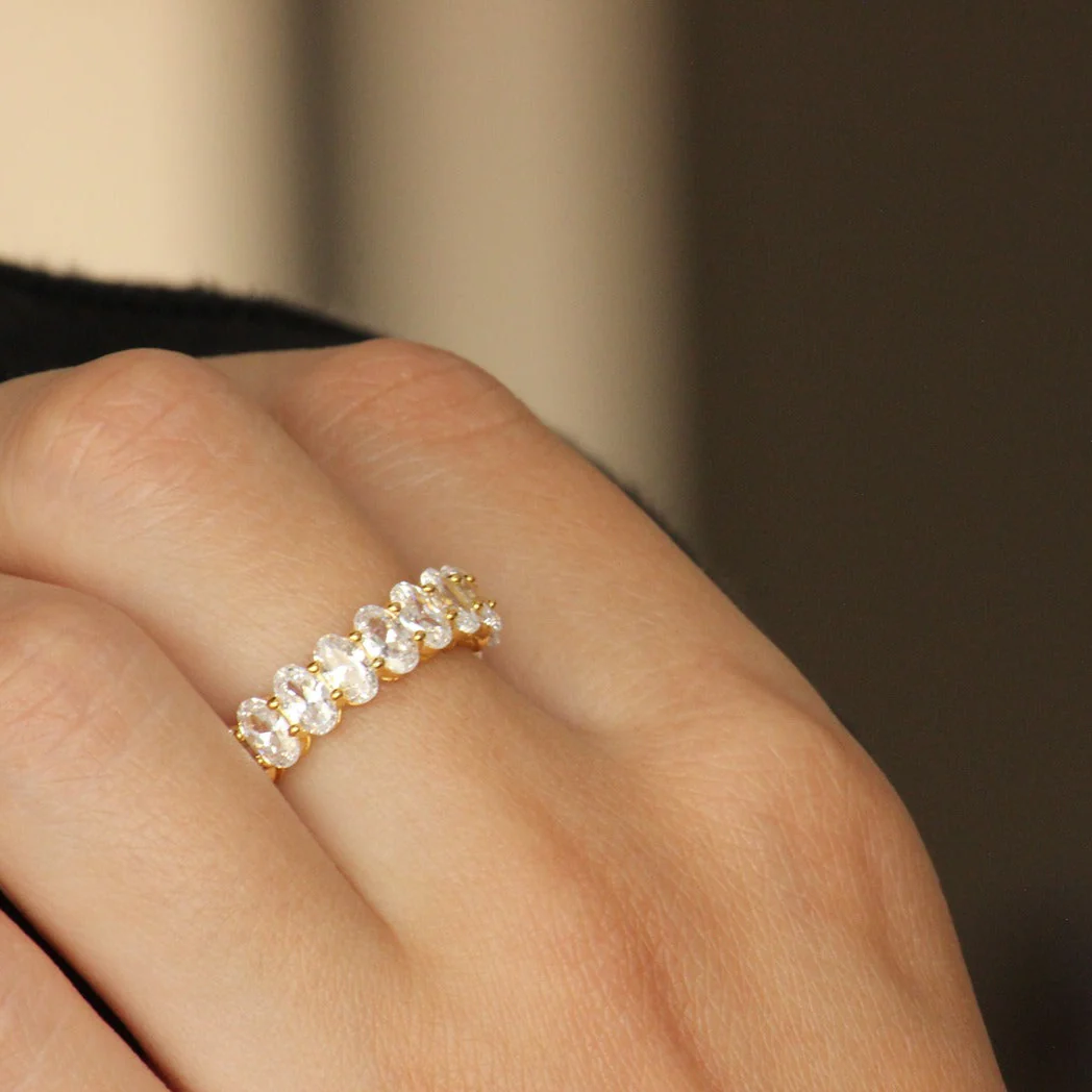 Venice Gold Oval Eternity Ring 5mm - Image 4