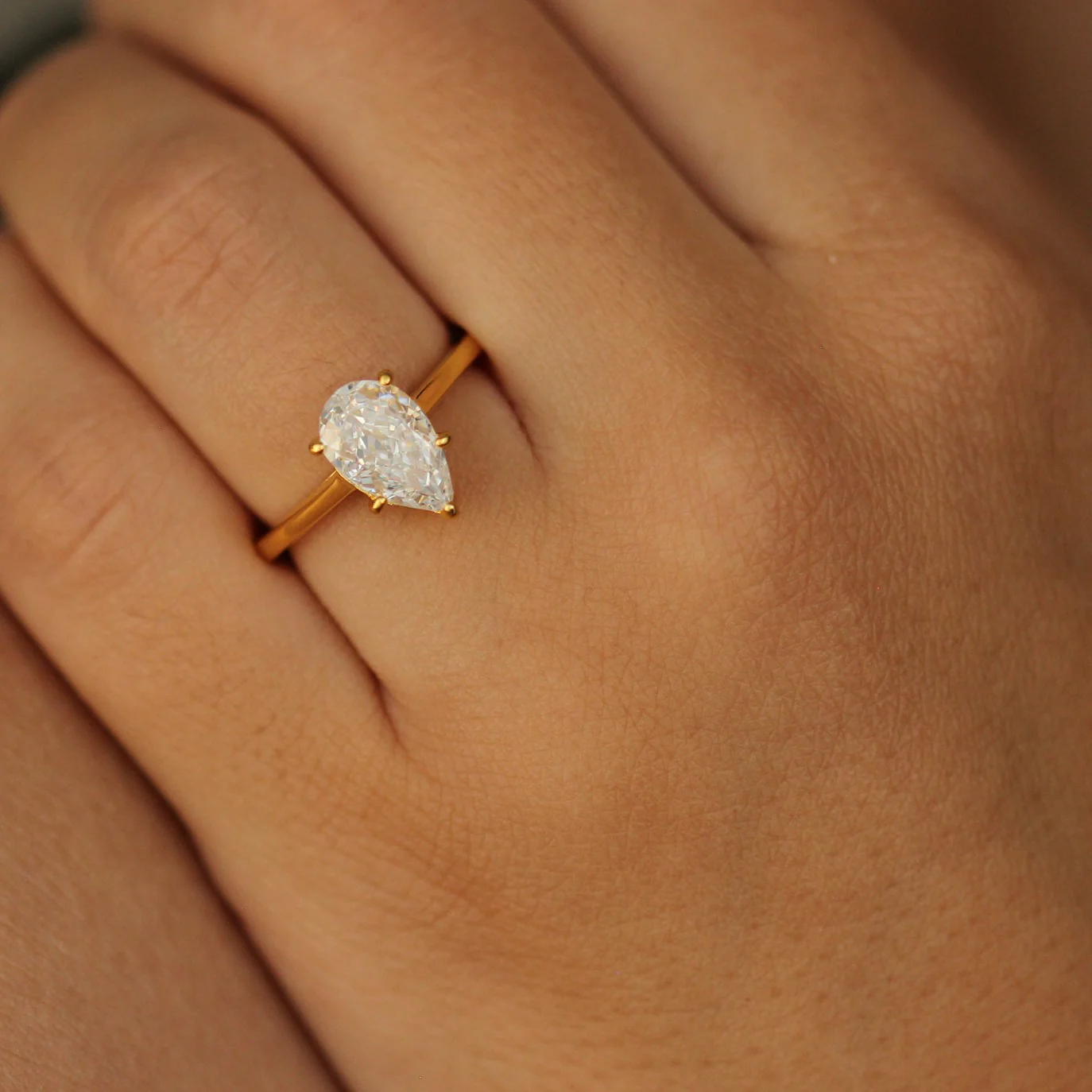 Portland Gold Pear Ring - Image 3