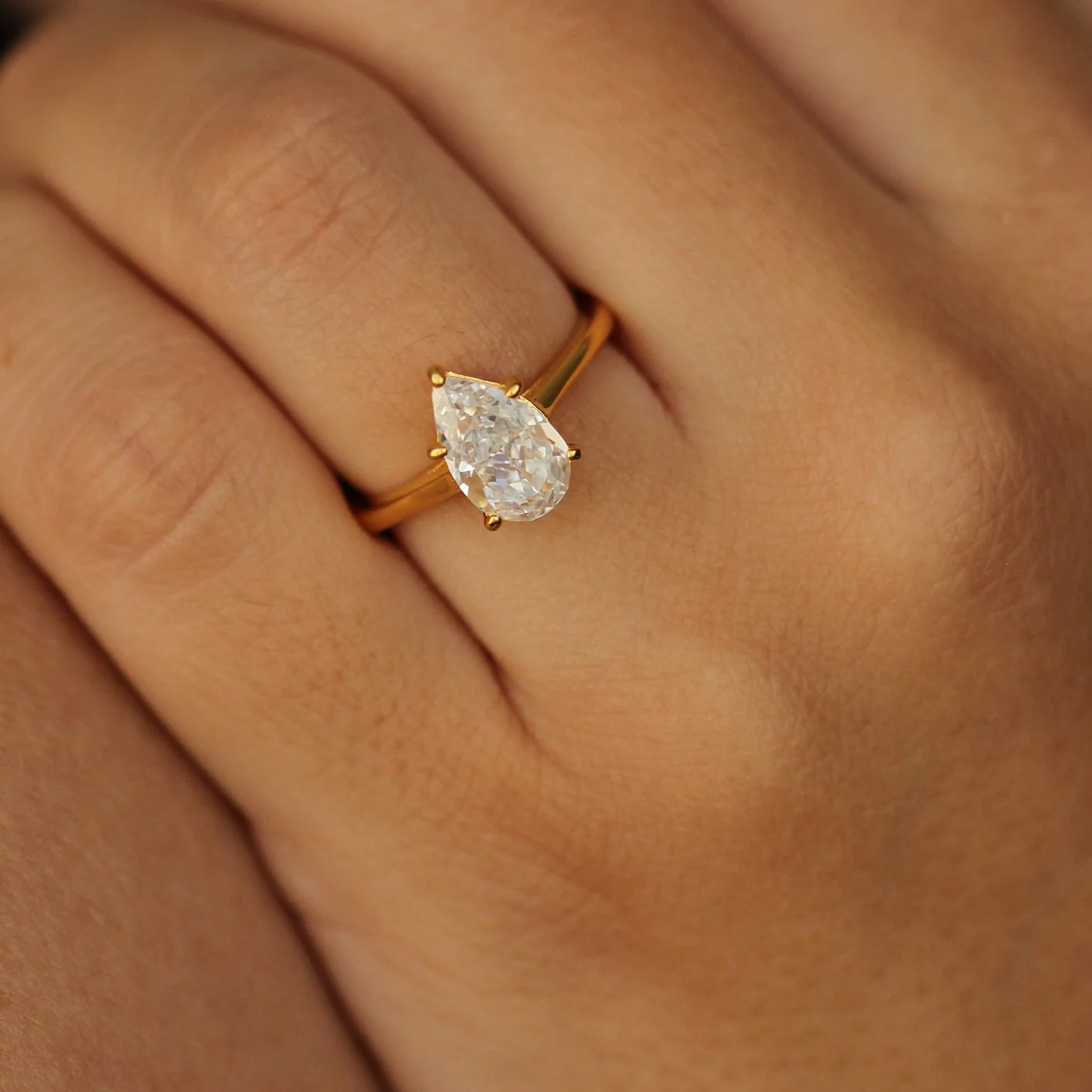 Portland Gold Pear Ring - Image 5