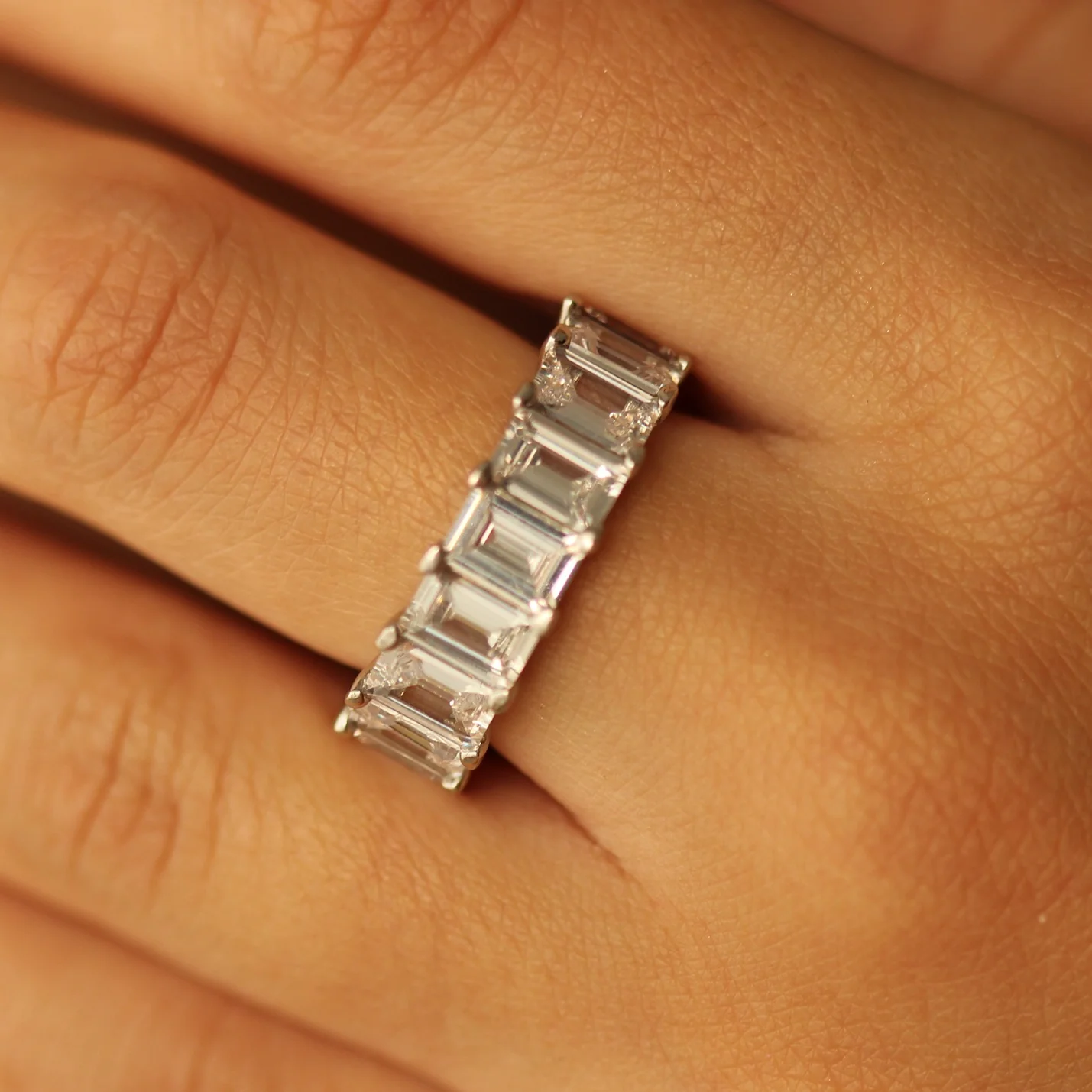 Salzburg Emerald Eternity Ring - Silver - Image 5