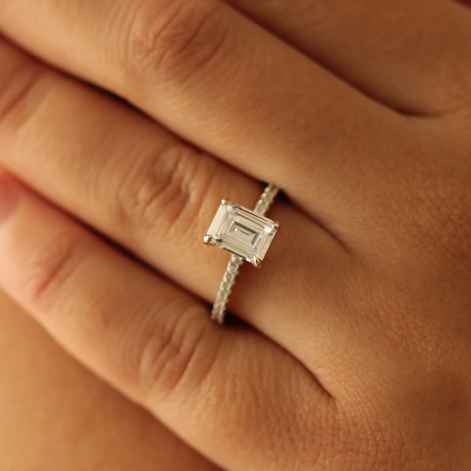 Seoul Emerald Cut Ring - Silver - Image 3